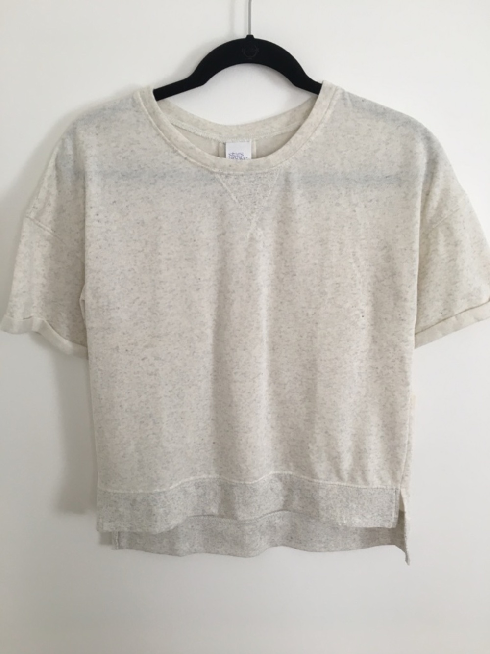 NWT Target Stars Above Lightweight Knit Tee Top Heather Cream Gray XS